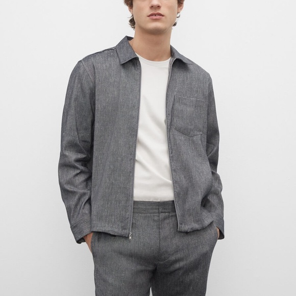 Long Sleeve Zip Workshirt - New With Tags - NEVER WORN - Grey - Picture 4 of 5